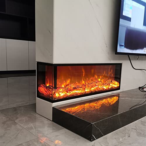Electric Fireplace L-shaped Corner Decorative Embedded Simulation 3D Flame With Remote Control H499