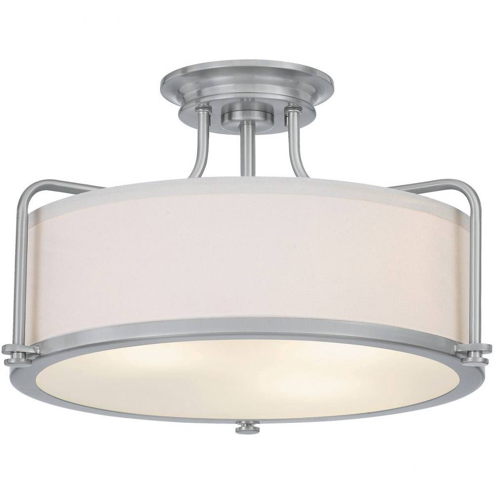 3 Light Semi-Flush Mount Brushed Nickel Finish O634