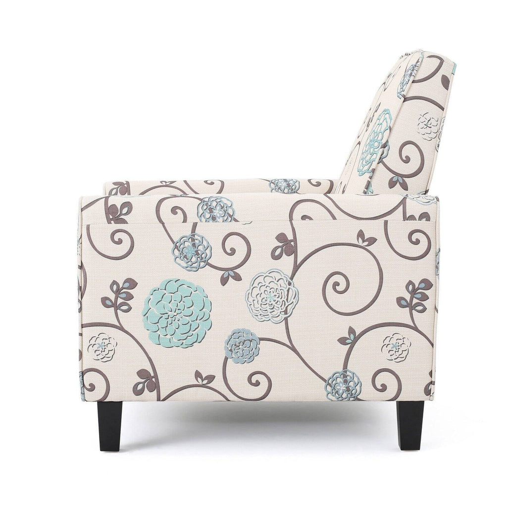 White and Blue Fabric Recliner Z45221