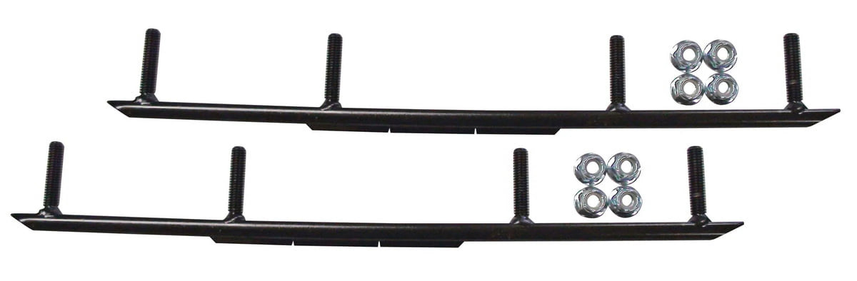 Orange XT Snowmobile Skis with 8" Round Bars Complete Kit C2946