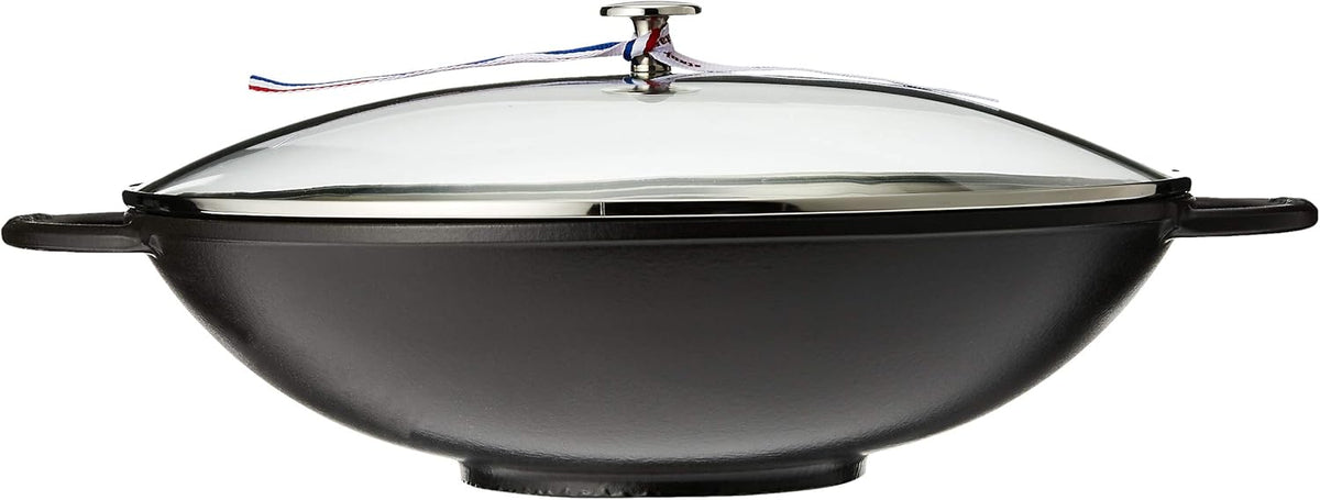 Black Matte Cast Iron Wok H279