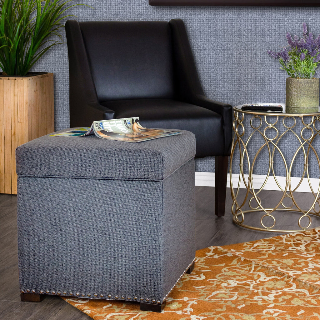 Square Upholstered Storage Ottoman F25969
