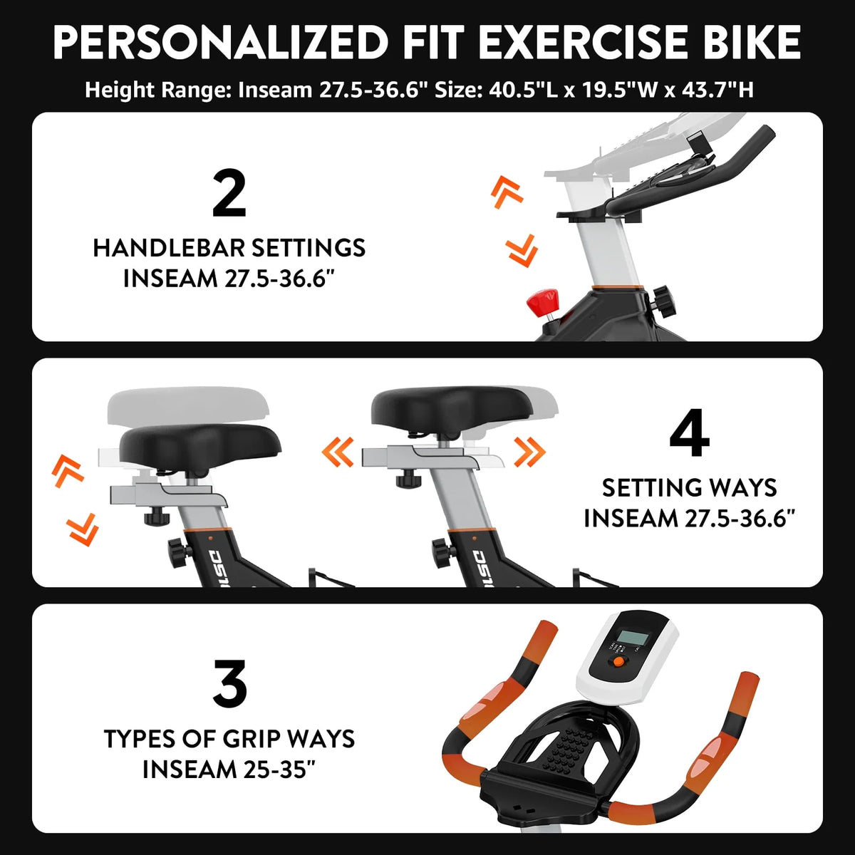 Indoor Cycling Bike Stationary Magnetic Resistance 35lbs Flywheel E5649