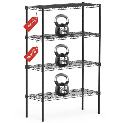 4-Shelf Adjustable Metal Wire Storage Shelving Unit G4034