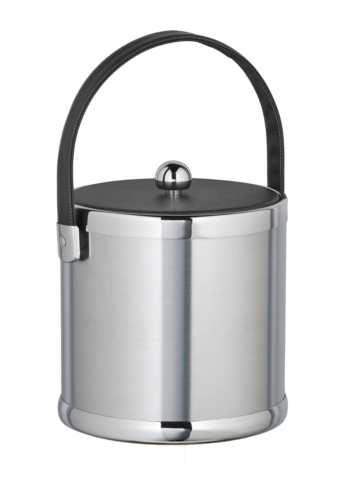 Brushed Chrome 3 qt Ice Bucket with Fabric Lid J3934