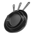 Pre Seasoned Cast Iron Skillet 3 Piece Set Black V304