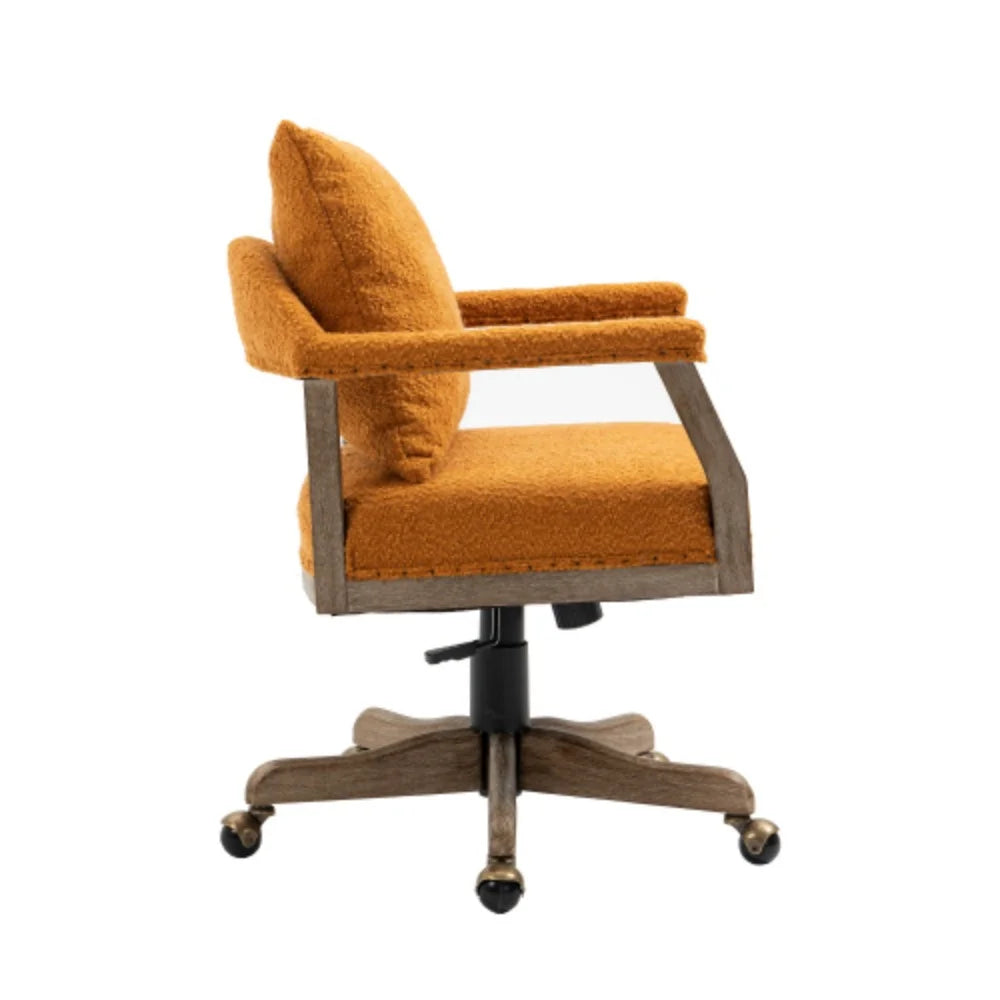 Orange Adjustable Swivel Fabric Office Chair V689531