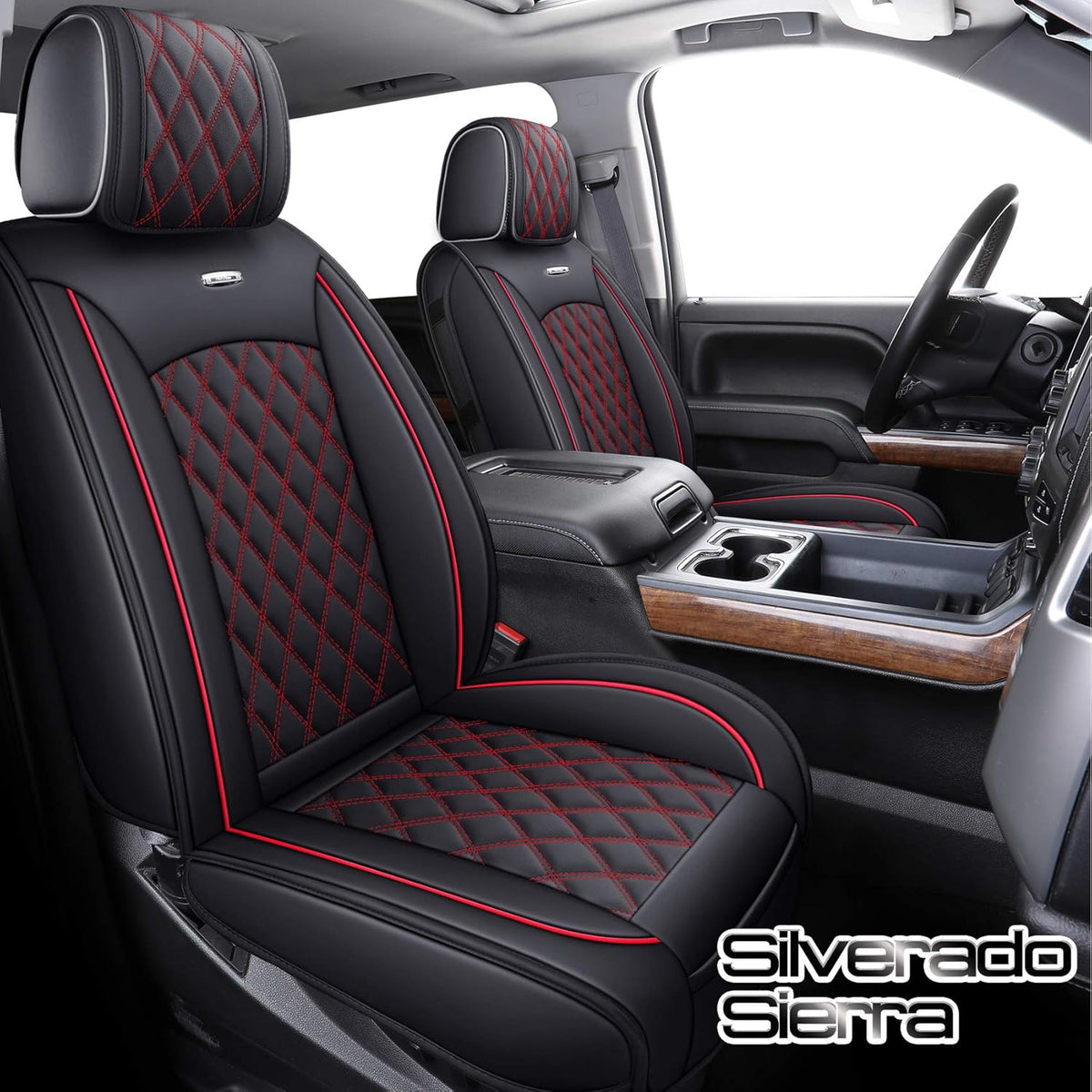 Black 2 Pc Front Seat Covers L424323