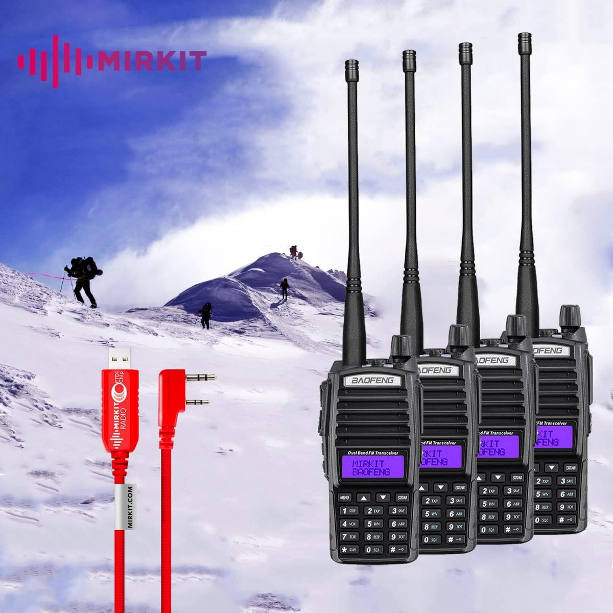 Red 8 Watt Ham Radio with 2800 mAh Battery & Programming Cable S431556