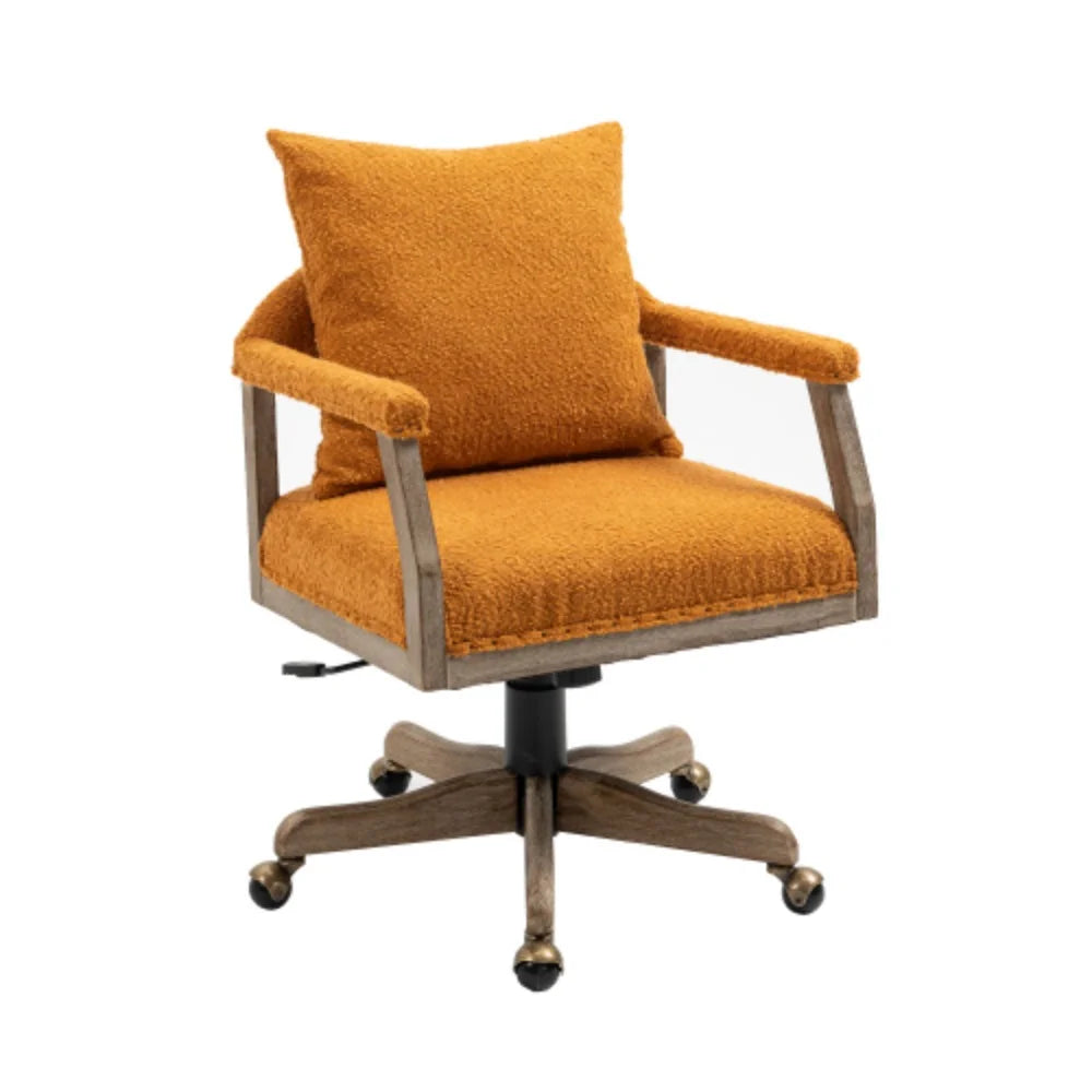 Orange Adjustable Swivel Fabric Office Chair V689531