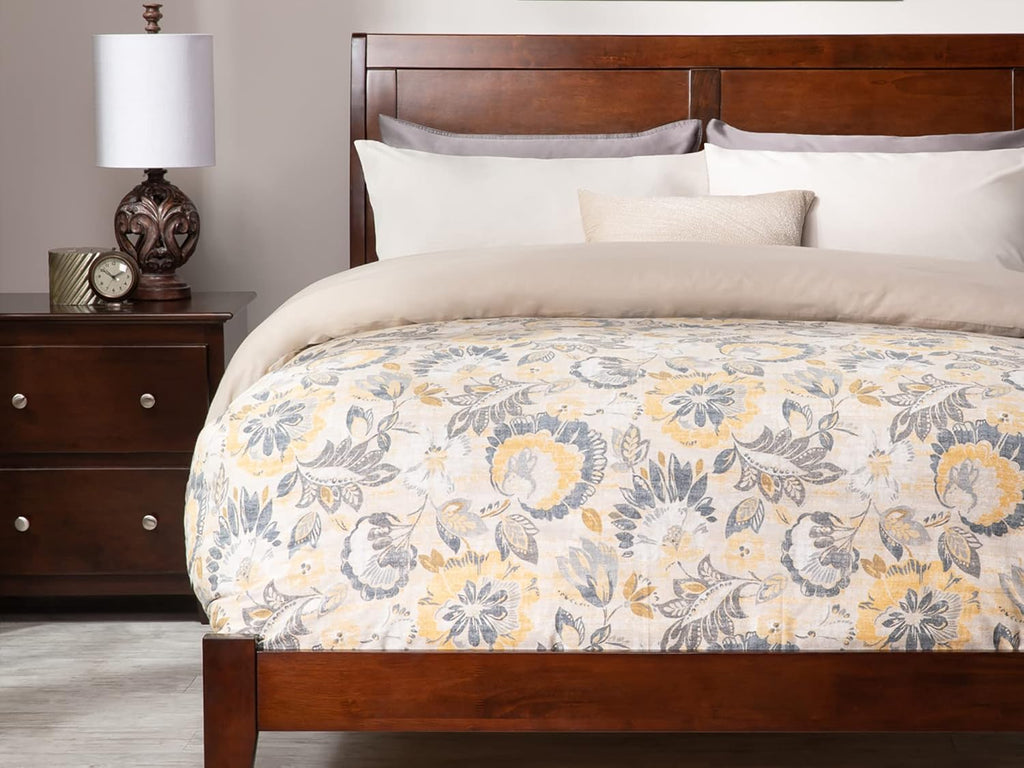King Walnut Wood Platform Bed F45818