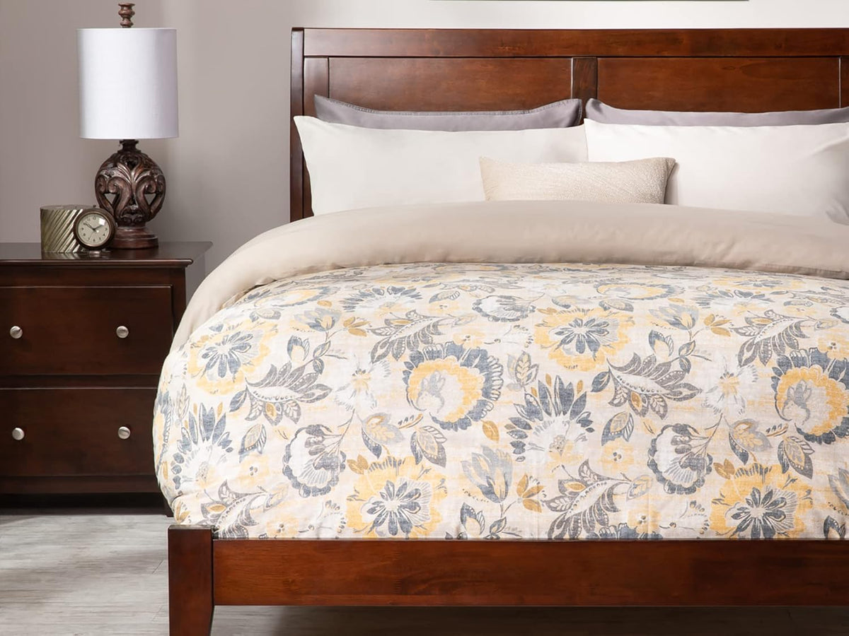 King Walnut Wood Platform Bed F45818