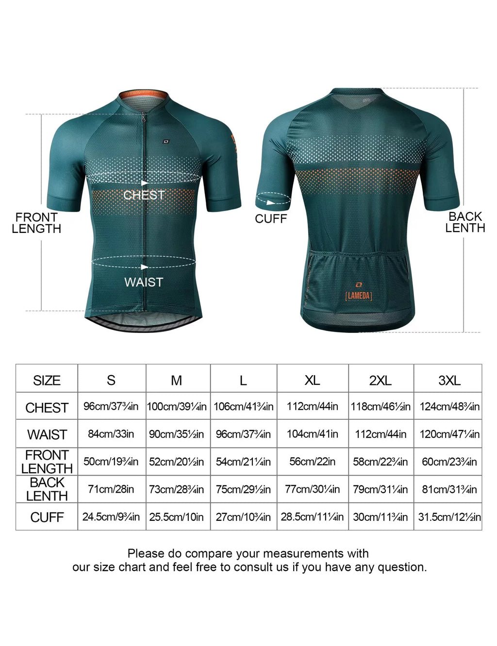 Green Short Sleeve Reflective Cycling Jersey T844