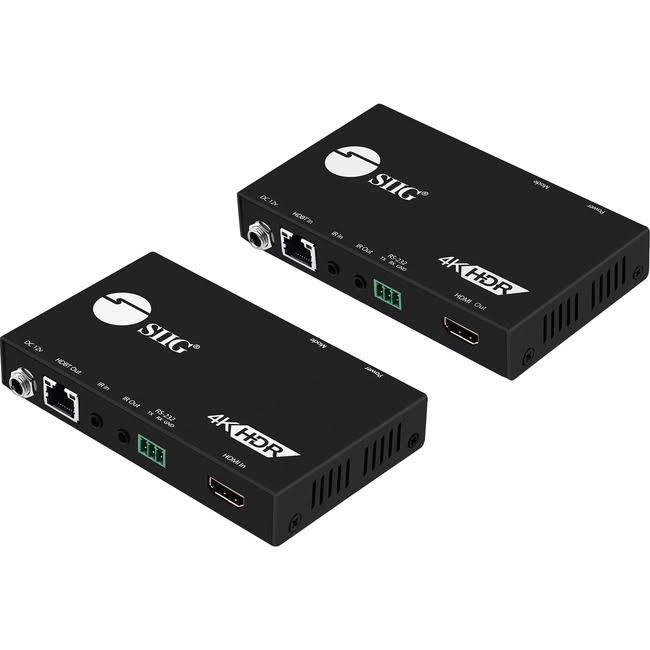 4K HDR HDMI 2.0 HDBaseT Extender Over Single Cat5e/6 with RS-232 J8386