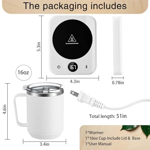Black Electric Self Heating Coffee Mug with Auto Shut Off I480678