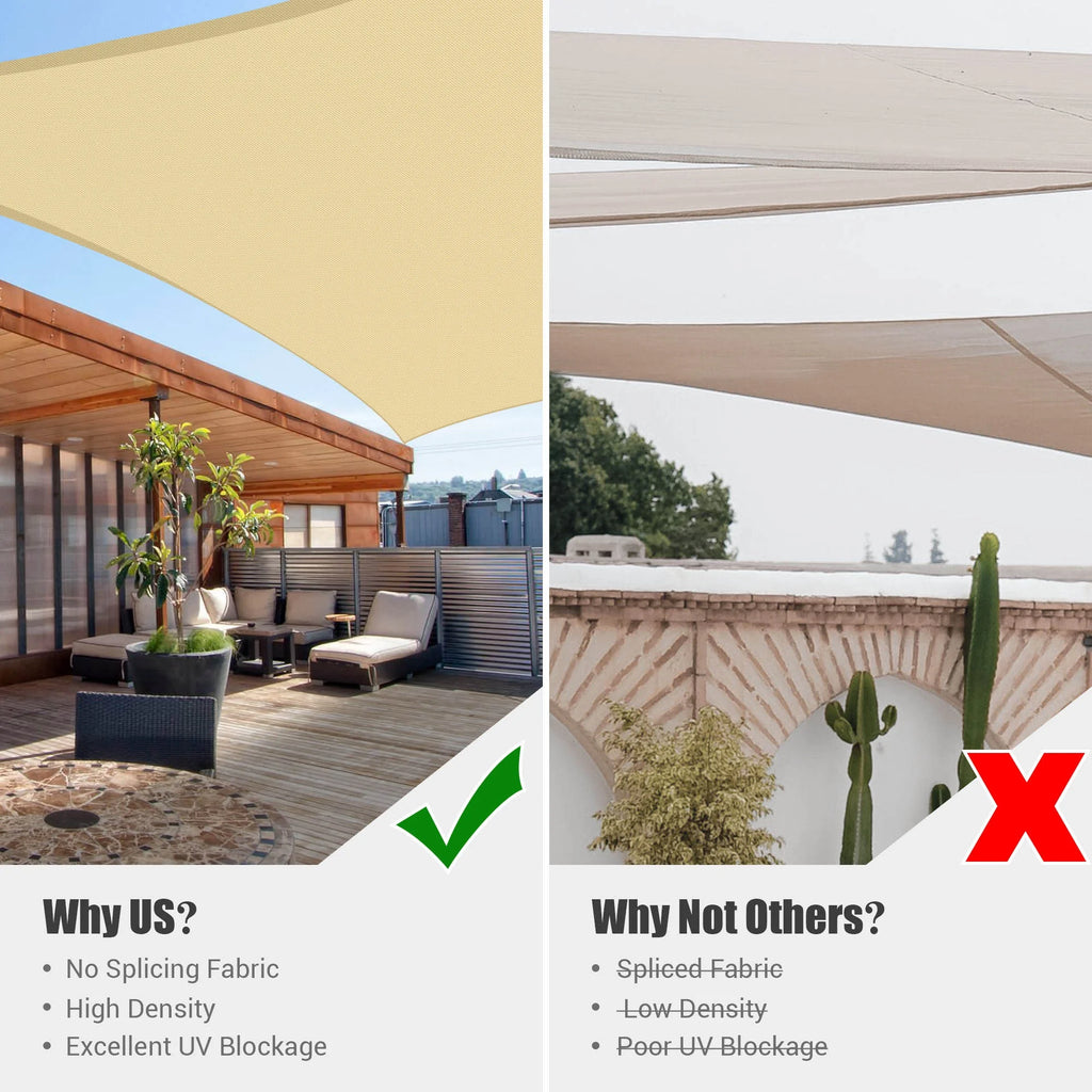 16x12 Ft 97% UV Block Rectangle HDPE Sun Shade Sail Canopy A793524