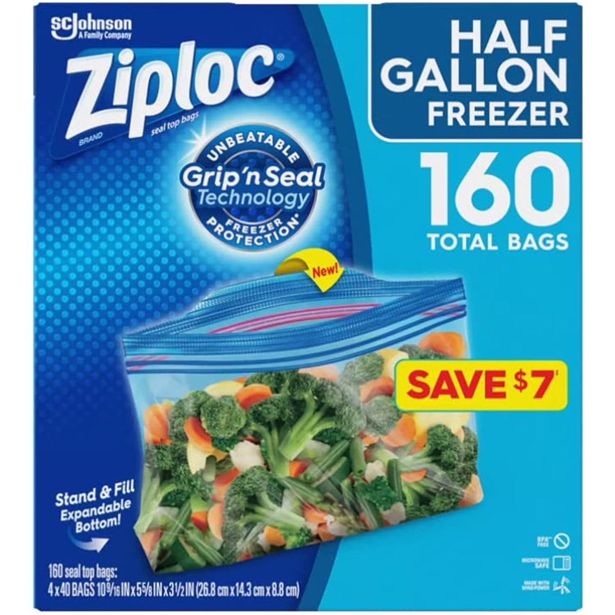 160 Count Freezer Bags N45573