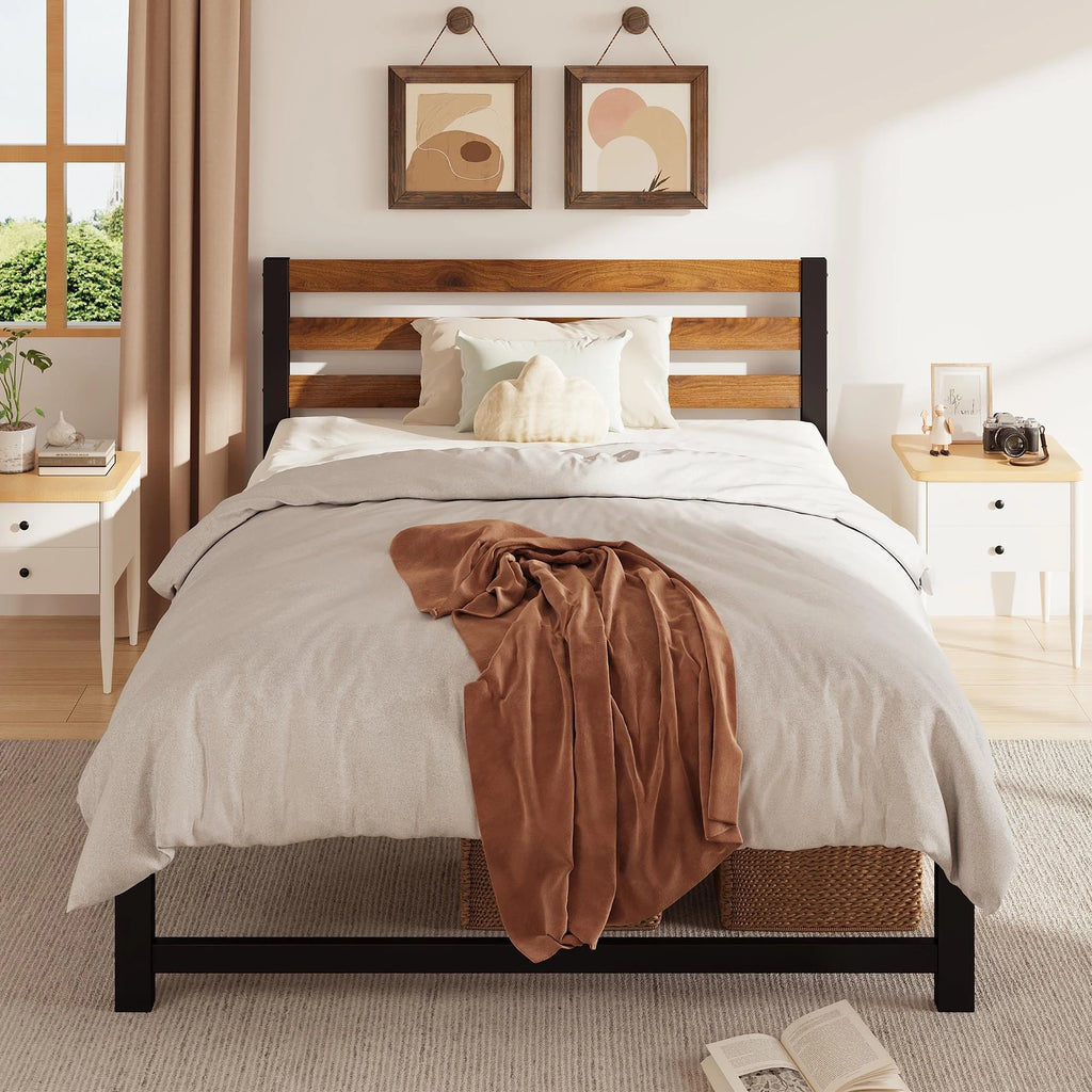 Queen Platform Bed Frame with Headboard H185