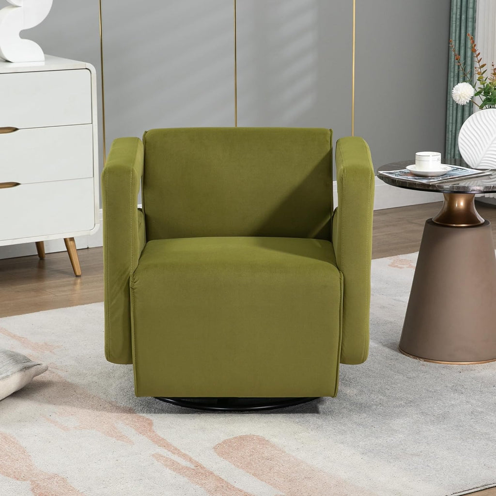 Olive Upholstered Swivel Accent Chair Z174316