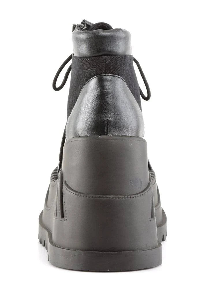 Black Canvas-Vegan Leather Stomp-10 Boots C8874