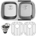 32 1/2" 16-Gauge Stainless Steel Undermount Double Basin Kitchen Sink P834