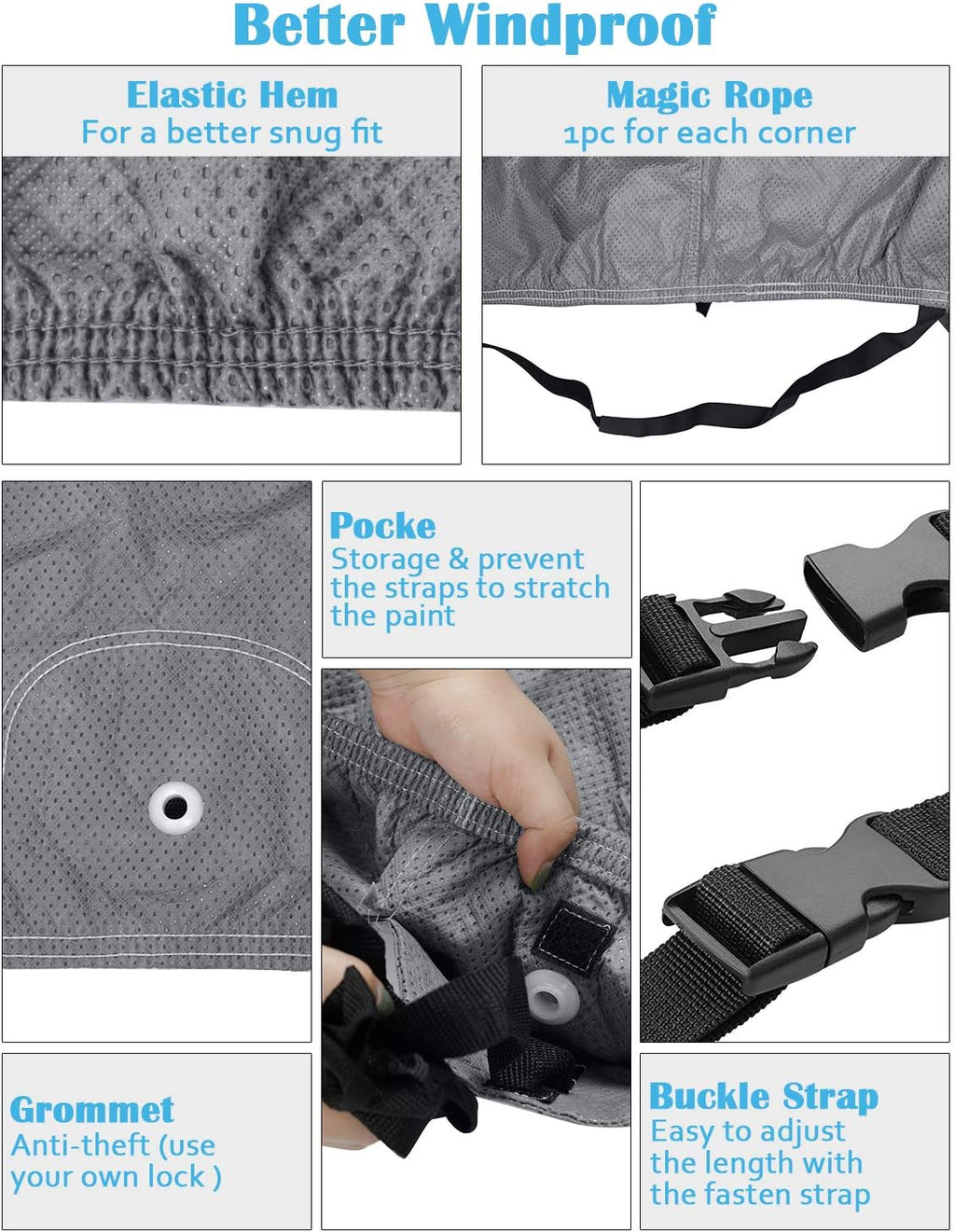 Grey Car Cover Pack of 2 O437