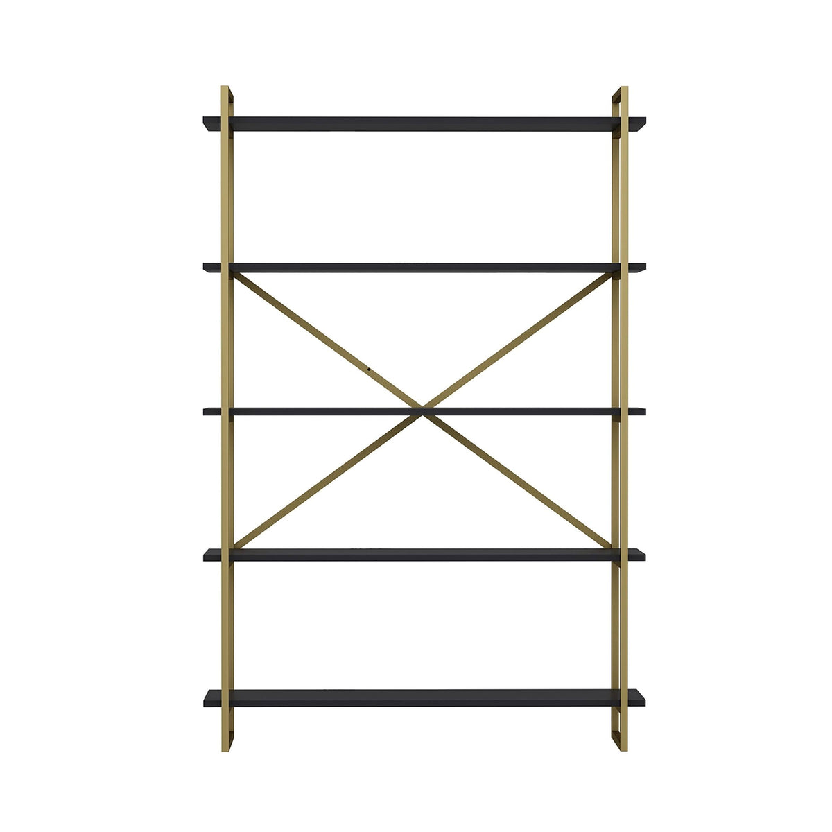 Modern Bookcase Anthracite Gold Y46245