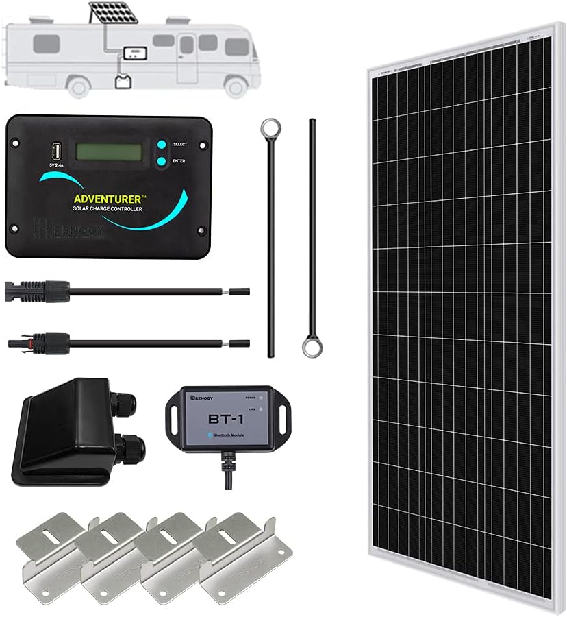 300 Watts 12 Volts Monocrystalline Solar RV Kit with 30A PWM LCD Charge Controller Y2819