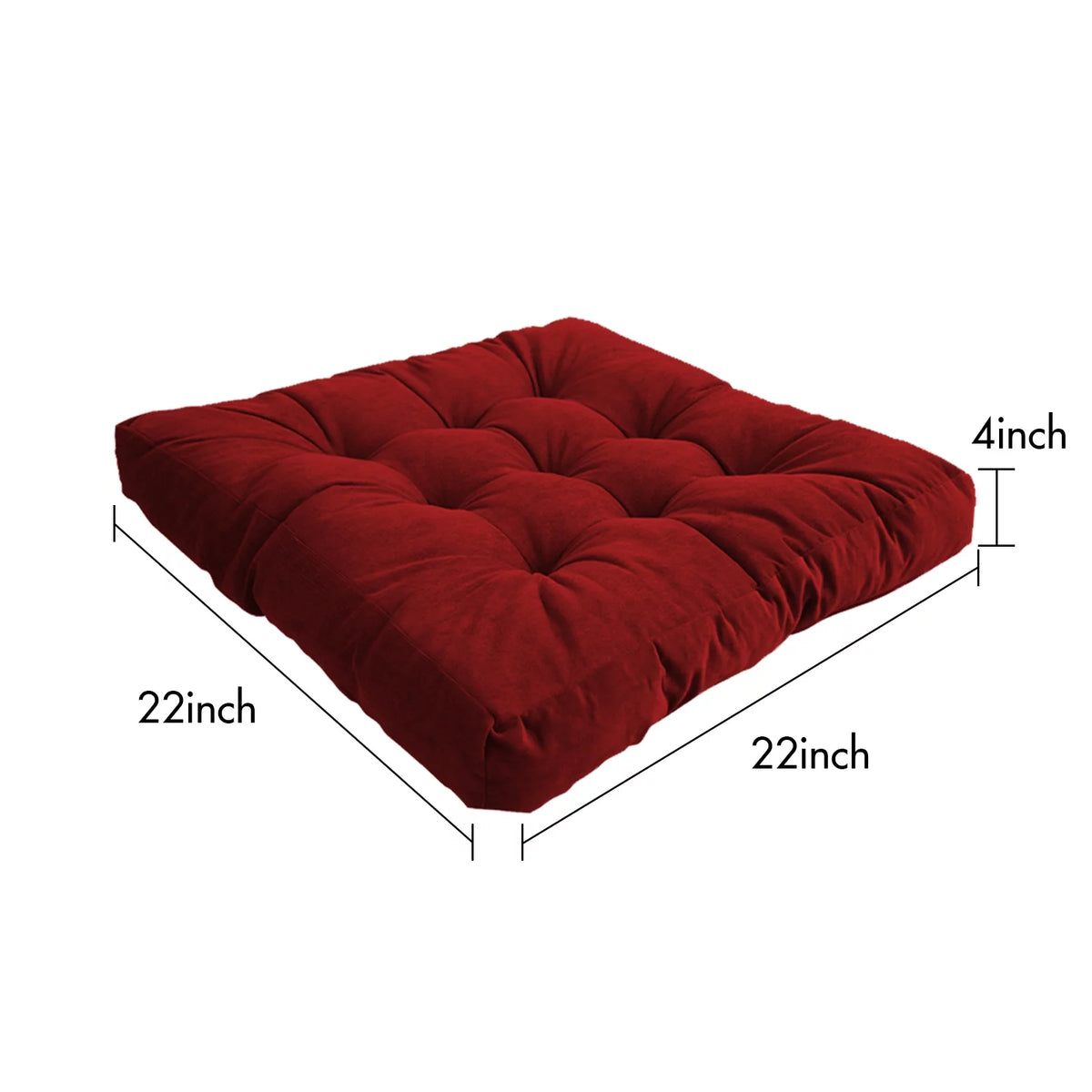 22"x22" Square Tufted Floor Pillow W7741
