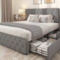 Queen Size Platform Bed Frame with 4 Storage Drawers P8374