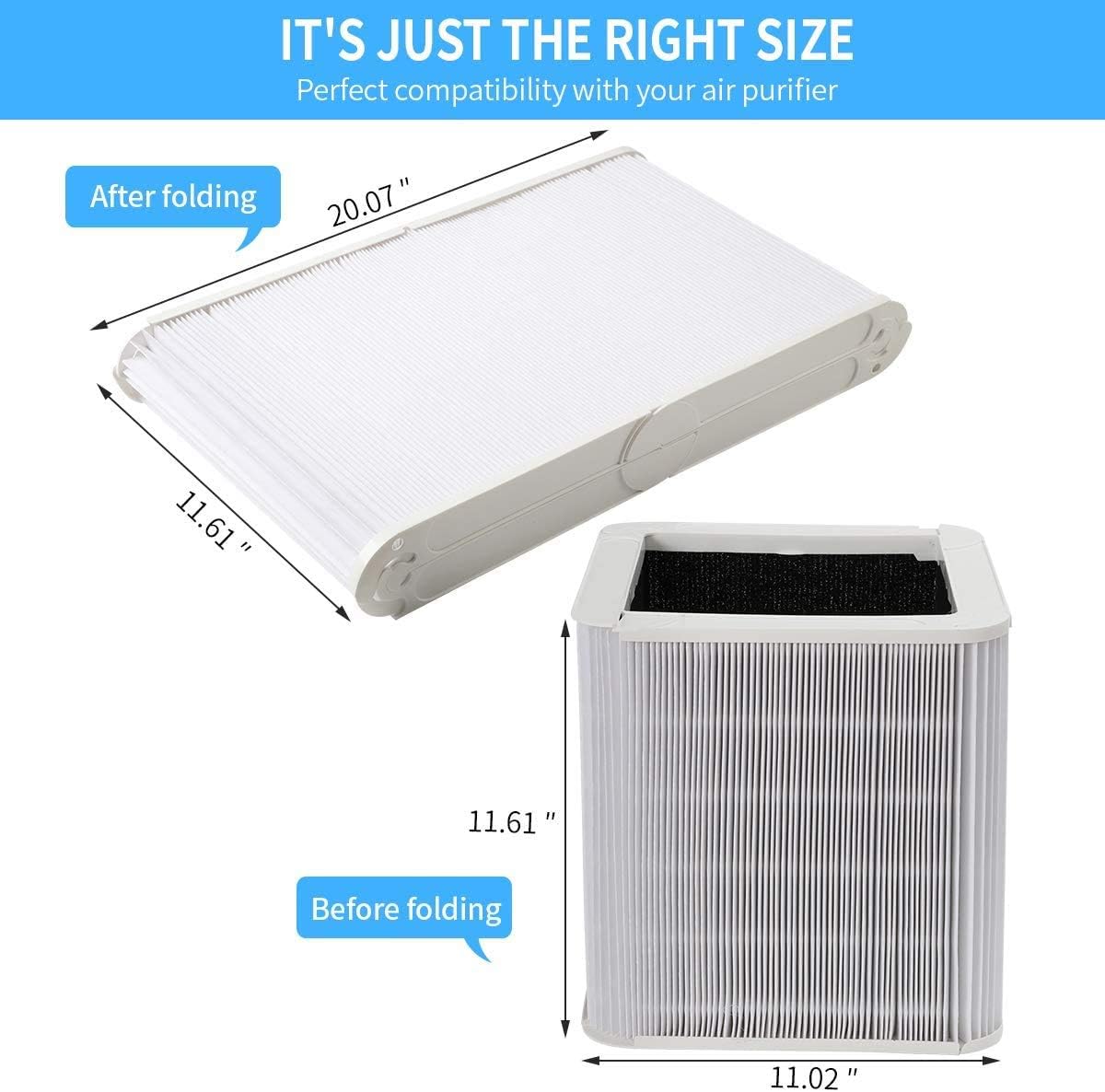 Replacement Filter for Blueair Blue Pure 211+ Air Purifier, Pack of 2 P900309