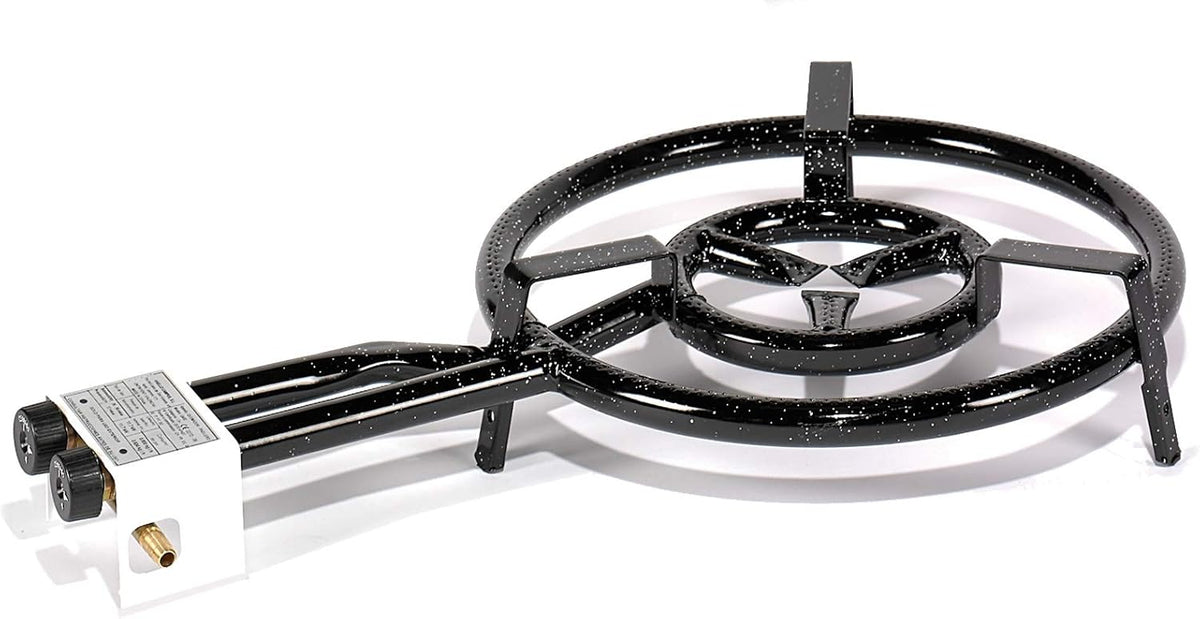 Polished Steel Paella Pan 18-Inch with Gas Burner Q87673