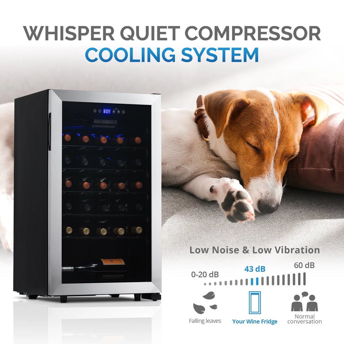 33 Bottle Stainless Steel Compressor Wine Fridge I11953