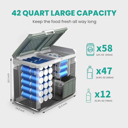 12V Dual Zone 42QT Portable Refrigerator Freezer E98695
