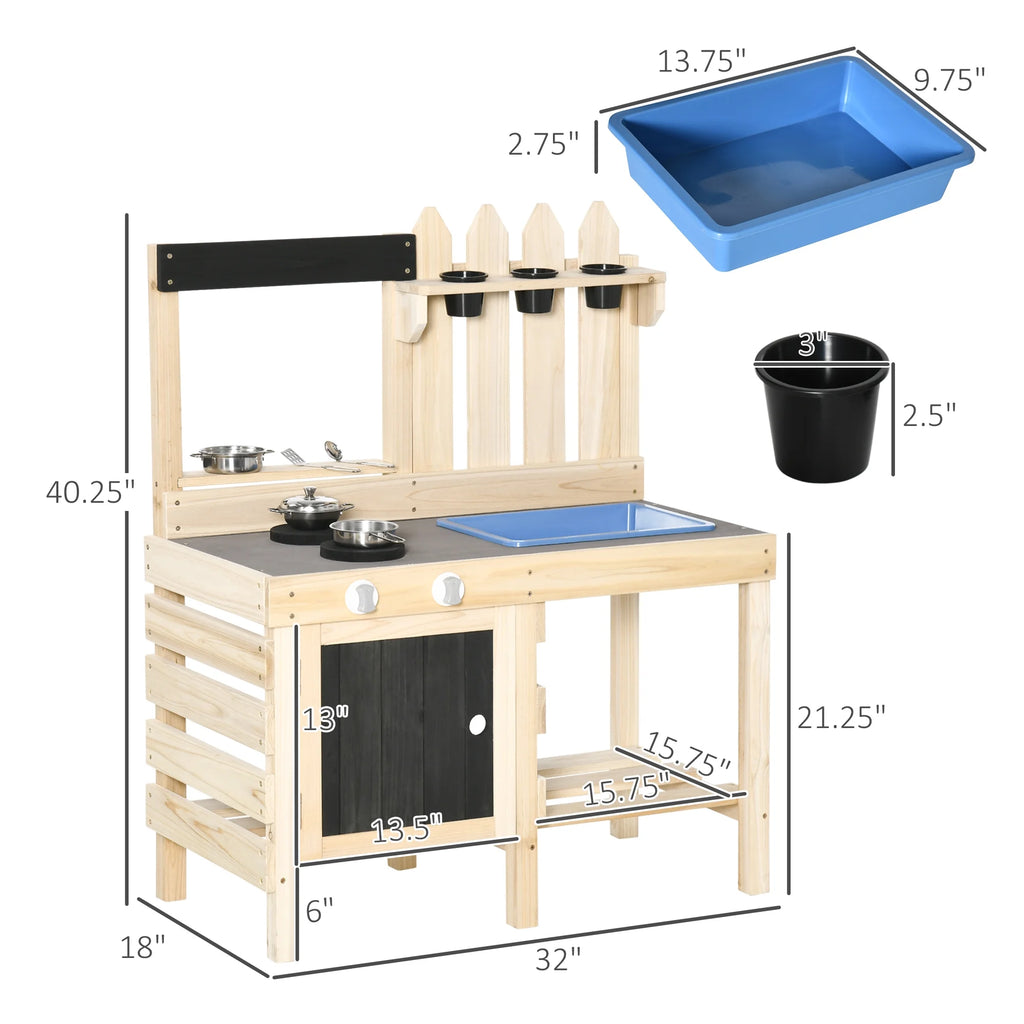 Outdoor Wooden Kitchen Play Set with Removable Sink M581