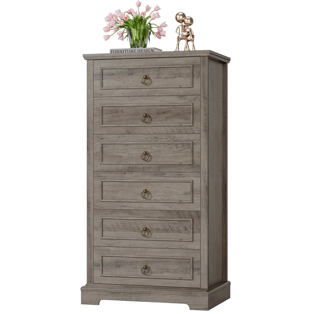 White 6 Drawer Wood Dresser G59045