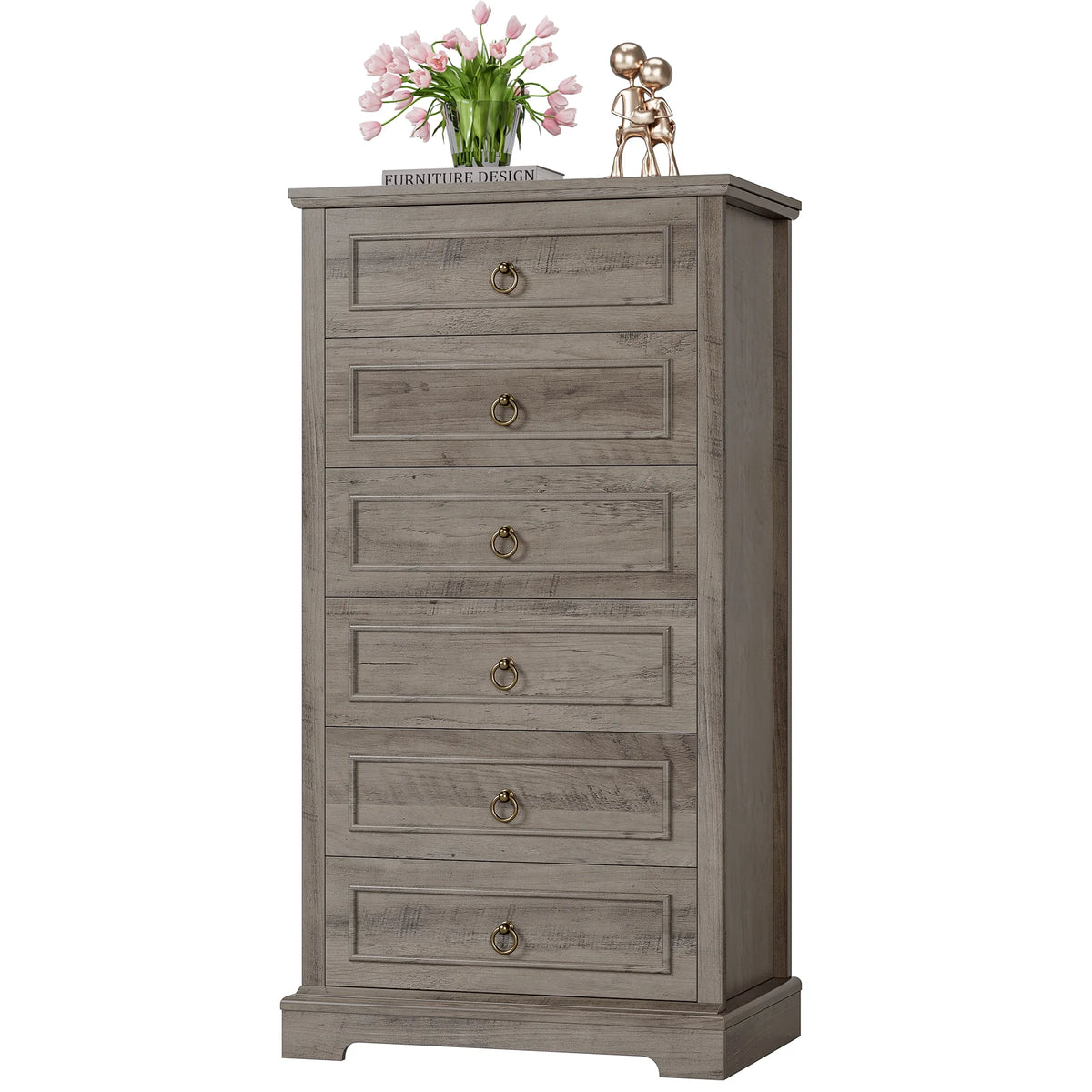 White 6 Drawer Wood Dresser G59045