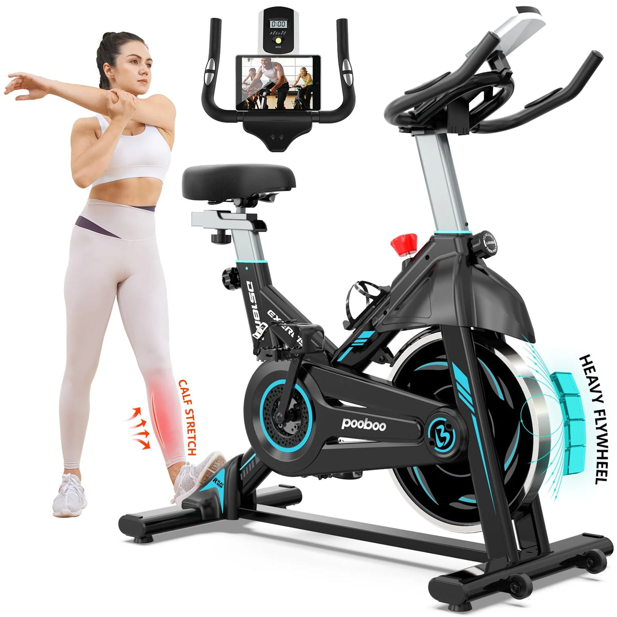 Indoor Cycling Bike Stationary Magnetic Resistance 35lbs Flywheel E5649
