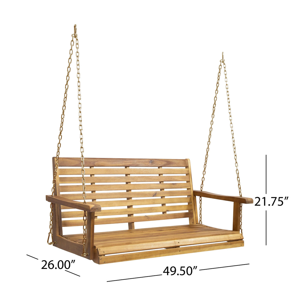 Teak Acacia Wood Porch Swing N9732