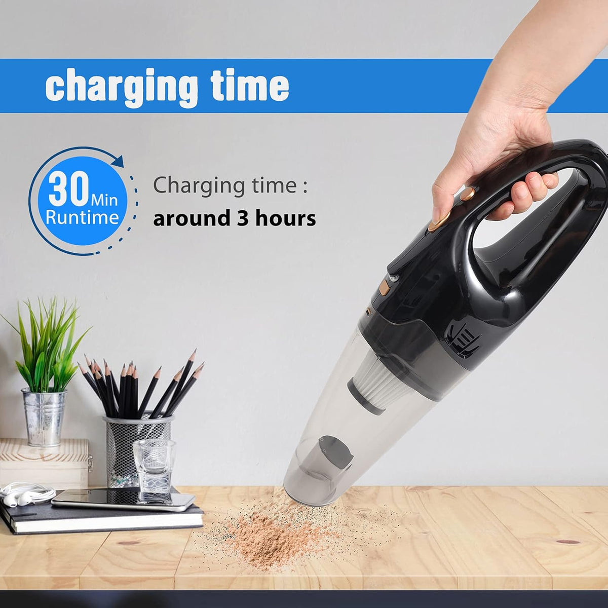 Cordless Handheld Vacuum 8000pa USB 120W Mini Car Vacuum Z33315