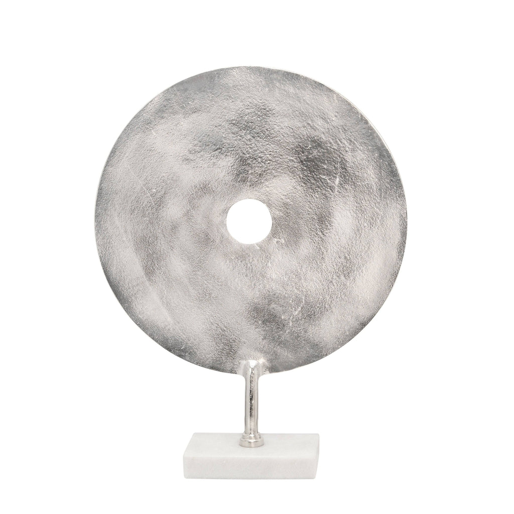 Silver Disc on Marble Base H96371