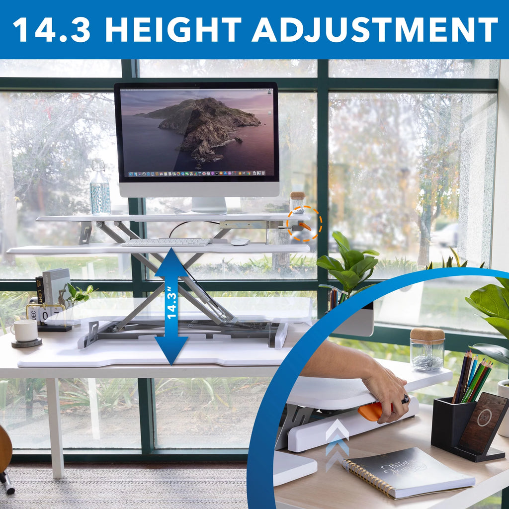Extra Wide Sit Stand Desk Converter L493678