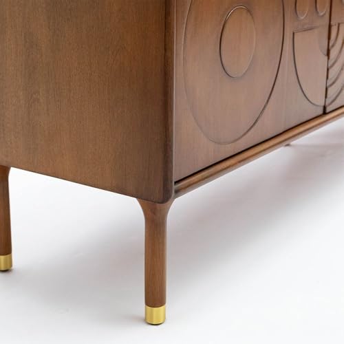 Walnut Wood TV Stand with Storage, 70.87" Y971982