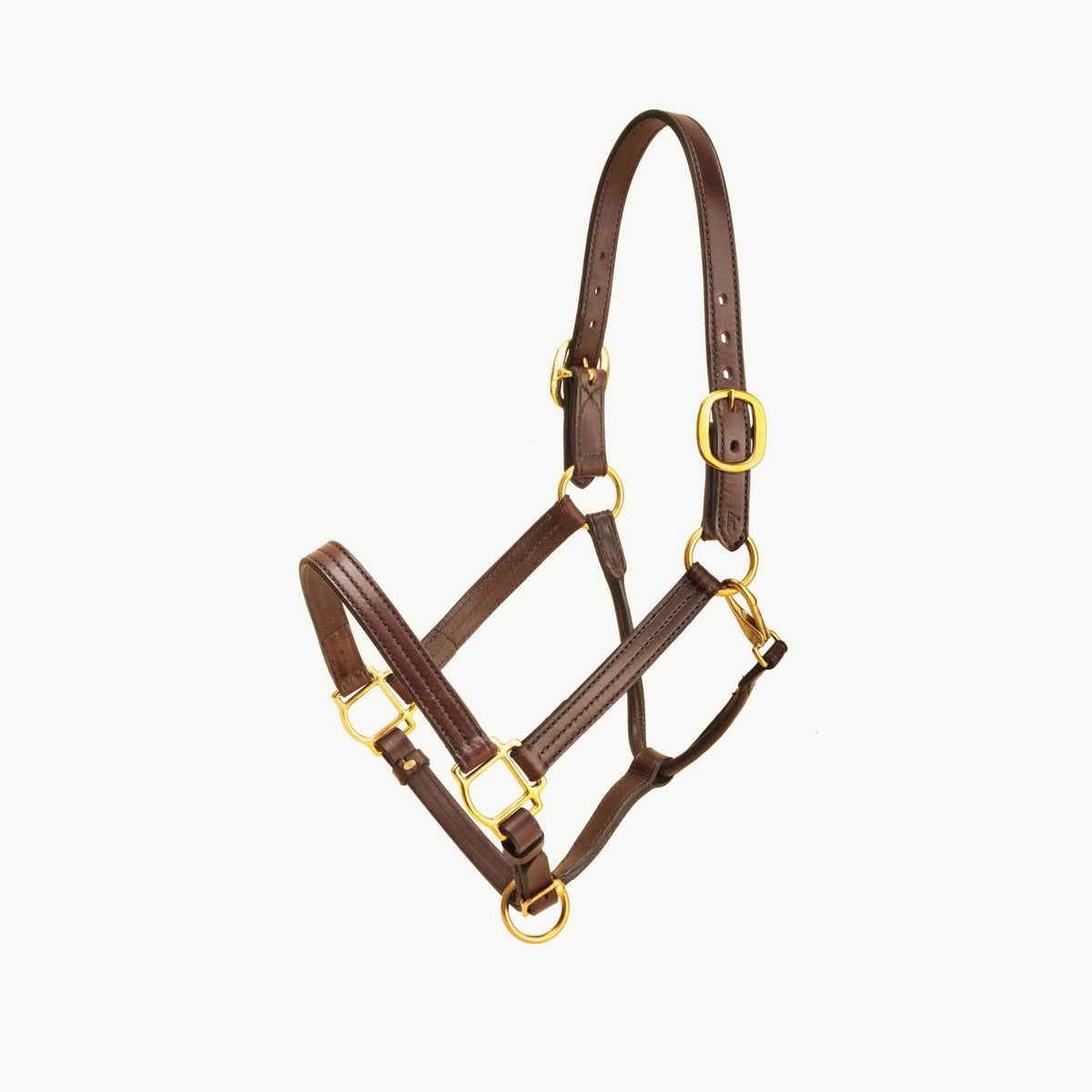 Havana Leather Halter with Snap V1353