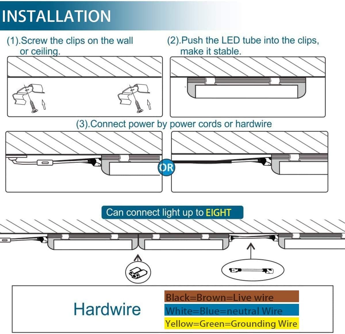 LED T5 Integrated Single Fixture, 4FT, 2200lm, 6500K, 20W, Utility Shop Light Q913