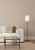 56.5" Shaded Floor Lamp with White Fabric Shade P32565