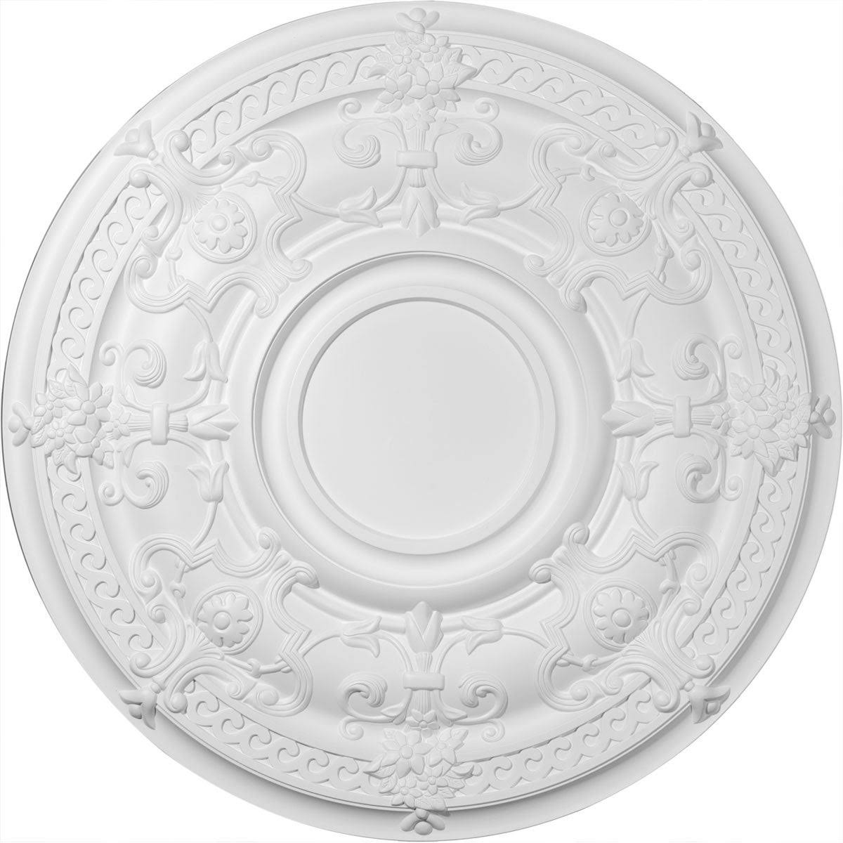 Hand-Painted Silver Ceiling Medallion R38585