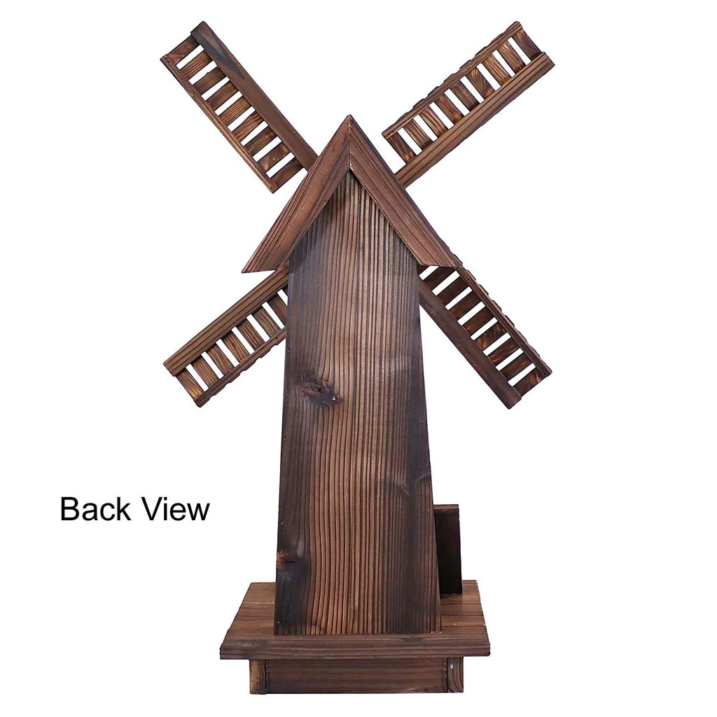 Rustic Brown Wooden Dutch Windmill Sculpture A697