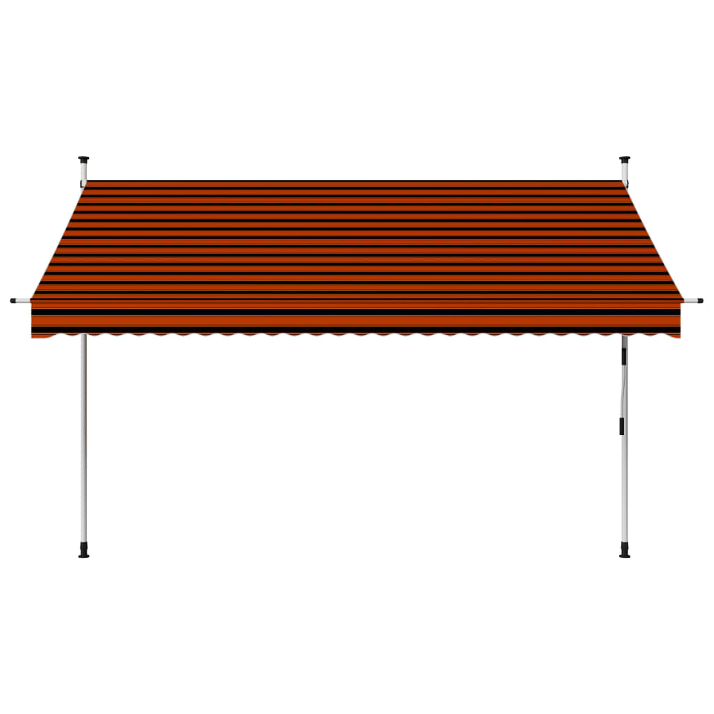 118.1" Manual Retractable Awning Orange and Brown O1195