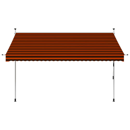 118.1" Manual Retractable Awning Orange and Brown O1195